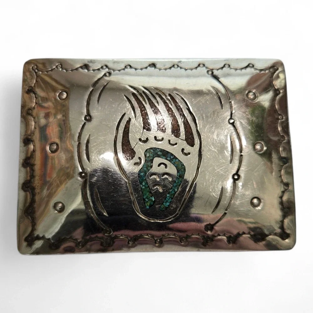 Vintage Belt Buckle Nickel Silver 1